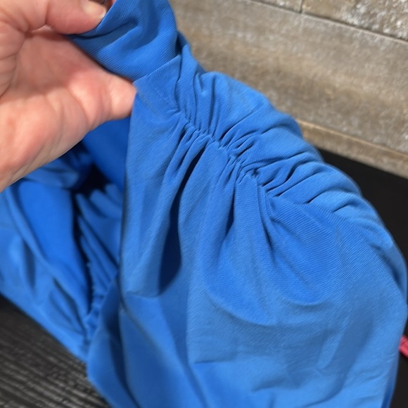 Express blue mock neck open back bodysuit size Medium - Picture 7 of 10